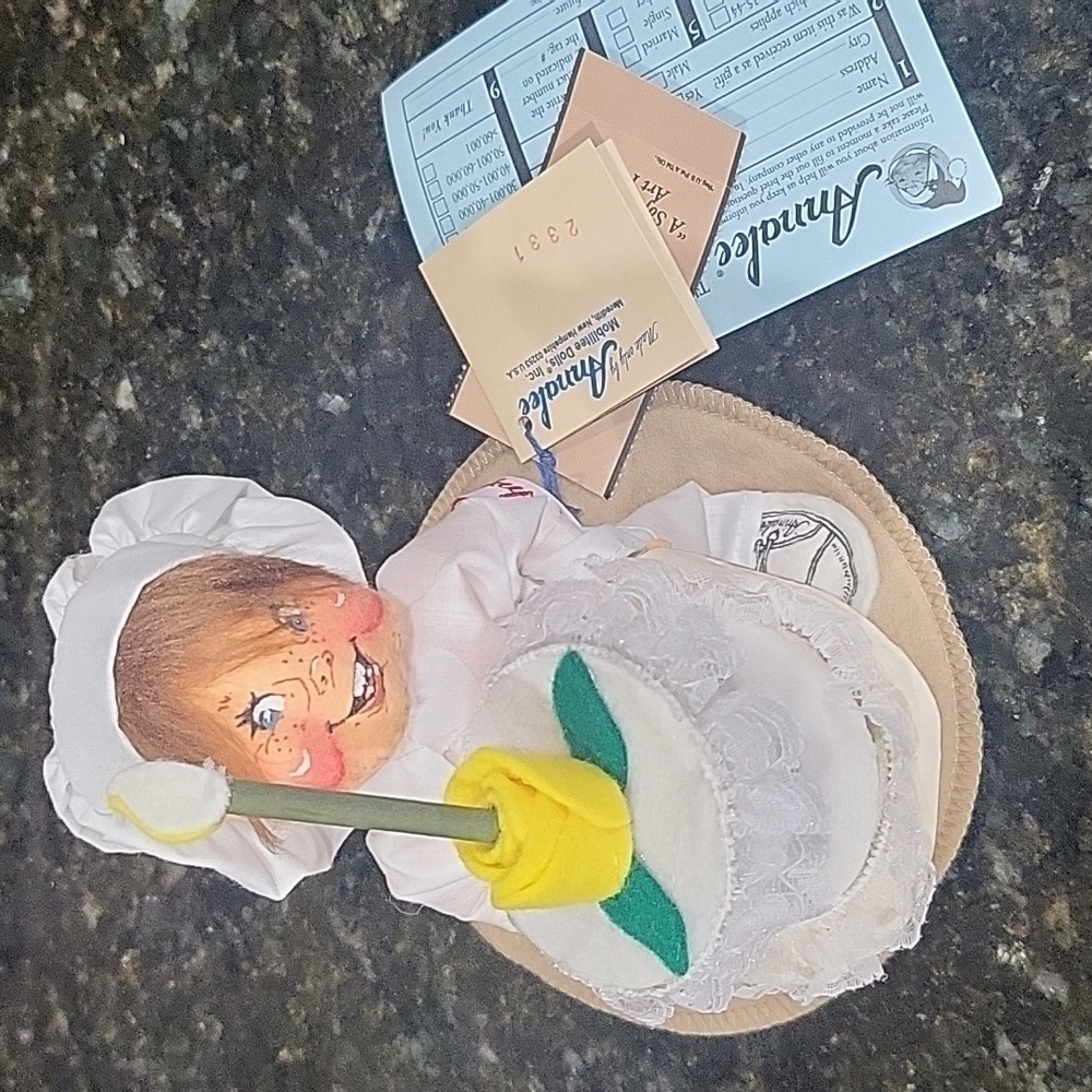 𝅺NWT Annalee Baker Kid Doll With Birthday Cake Original Tags, Annalee Bak…